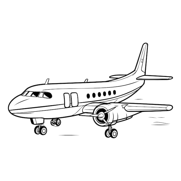 Handgezeichnete illustration von flugzeug-vektor-ikonen für das web