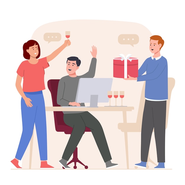 Handgezeichnete Illustration zum Arbeitsjubiläum
