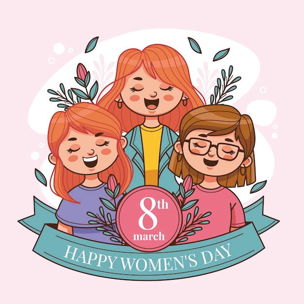 Handgezeichnete Illustration zum internationalen Frauentag