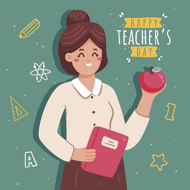 Handgezeichnete Illustration zum Lehrertag
