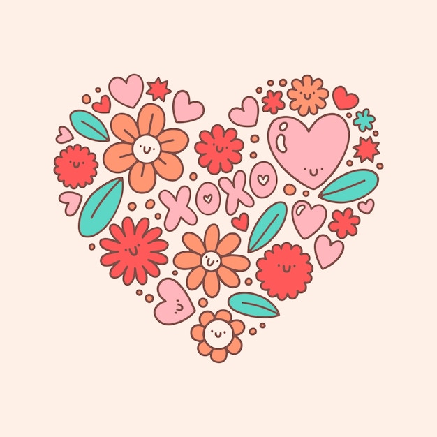Handgezeichnete Illustration zum Valentinstag