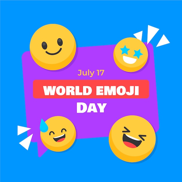 Handgezeichnete Illustration zum Welt-Emoji-Tag