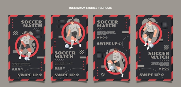 Handgezeichnete Instagram-Geschichten für Fußballspiele