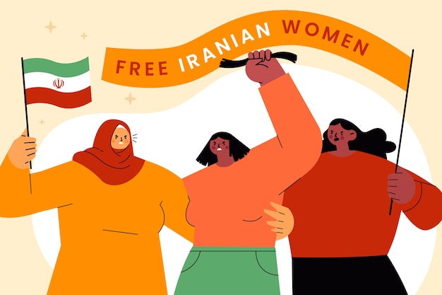 Vektor handgezeichnete iranische frauenillustration