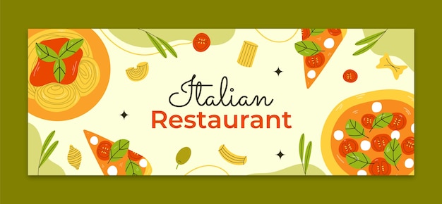 Handgezeichnete italienische Restaurantvorlage