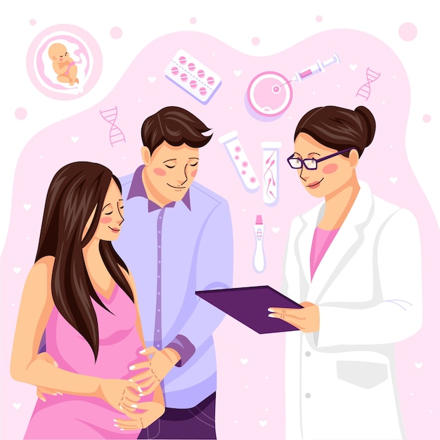 Handgezeichnete ivf-Illustration im flachen Design