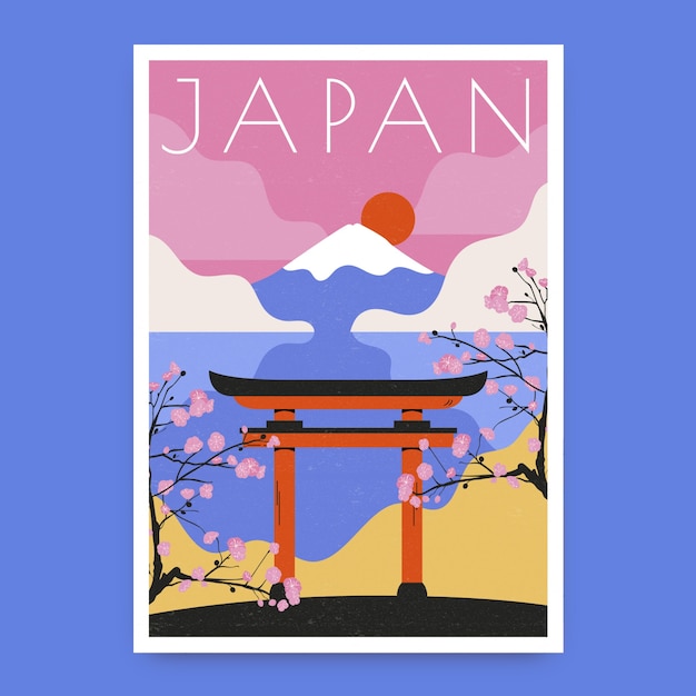 Handgezeichnete japan-poster-vorlage