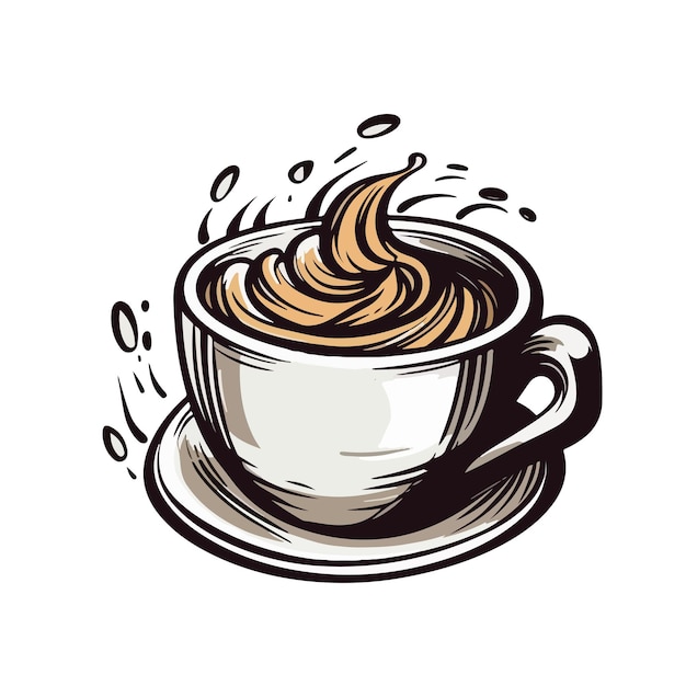 Vektor handgezeichnete kaffee-illustration