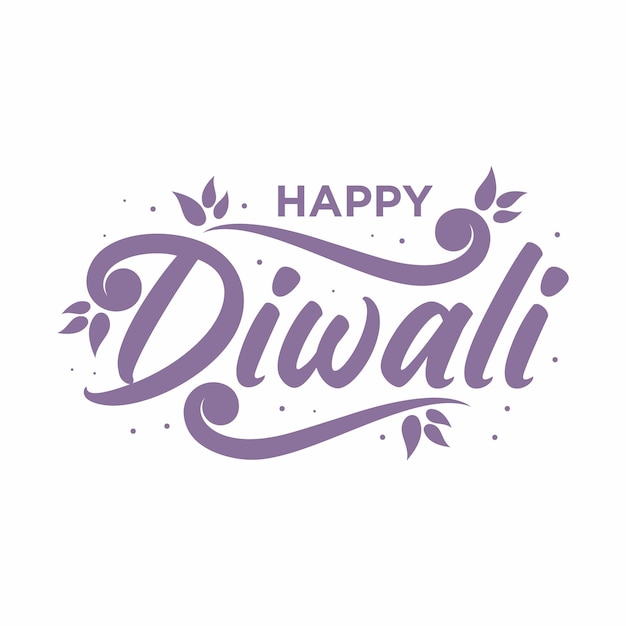 Vektor handgezeichnete kalligraphische bunte farbbeschriftung von happy diwali vector illustration