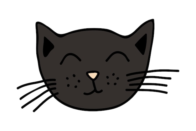 Vektor handgezeichnete katzenmündung clipart schöne haustier-gesicht-droodle