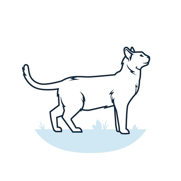 Handgezeichnete Katzenumriss-Illustration