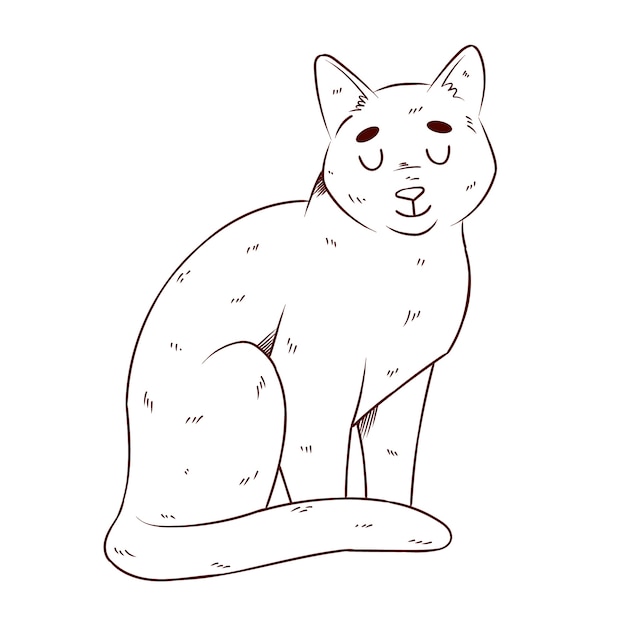 Handgezeichnete Katzenumriss-Illustration