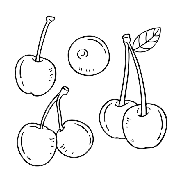 Handgezeichnete Kirschumrissillustration