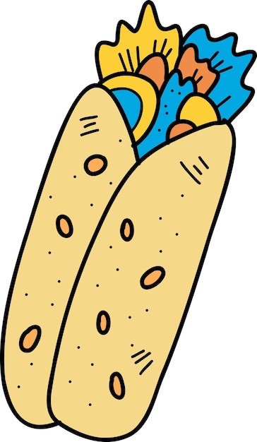 Handgezeichnete köstliche Burrito-Illustration