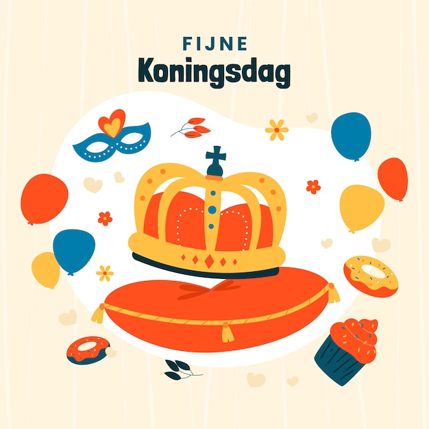 Handgezeichnete koningsdag-illustration