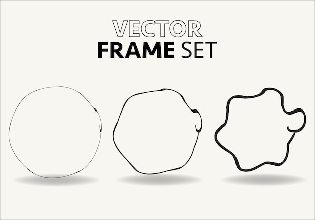 Handgezeichnete kreise skizzieren rahmenvektorsatz runden scribble-linienkreise vektorillustrationen