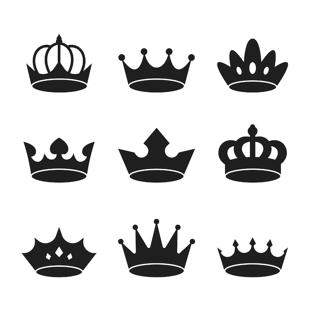 Handgezeichnete kronensilhouette