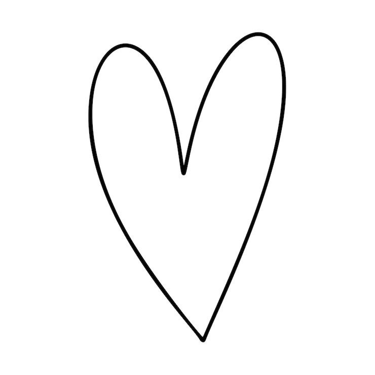 Vektor handgezeichnete liebesherz-vektor-logo-linie-illustration schwarzer umriss element monoline für den valentinstag