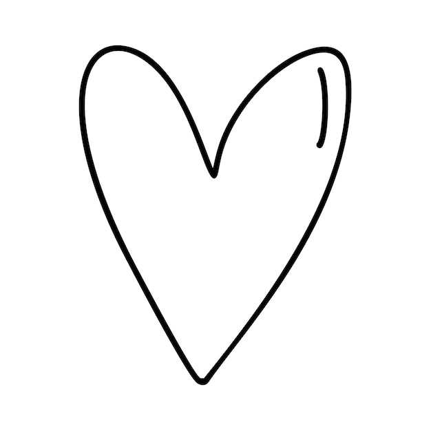 Vektor handgezeichnete liebesherz-vektor-logo-linie-illustration schwarzer umriss element monoline für den valentinstag
