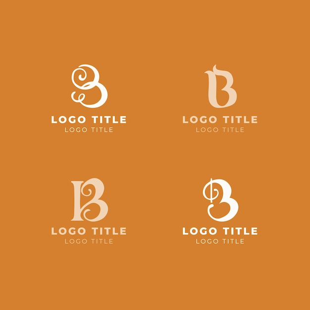 Vektor handgezeichnete logo-vorlage mit buchstabe b