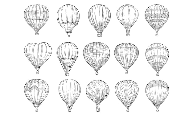 Handgezeichnete Luftballon-Sammlung