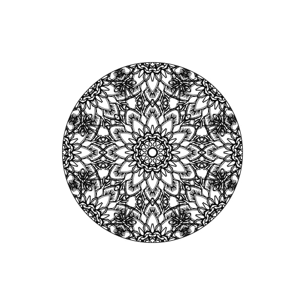 Handgezeichnete mandala-dekoration in ethnisch-orientalischem doodle-ornament