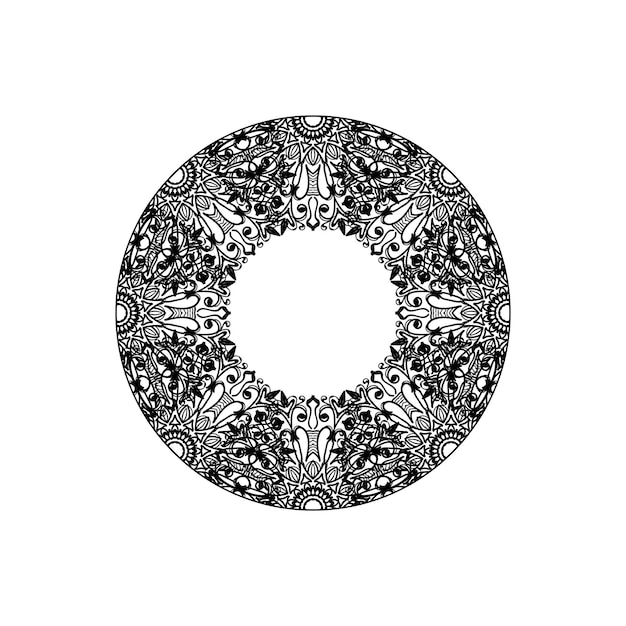 Handgezeichnete mandala-dekoration in ethnisch-orientalischem doodle-ornament