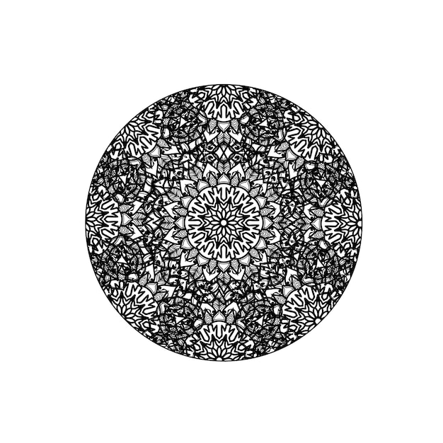 Handgezeichnete Mandala-Dekoration in ethnisch-orientalischem Doodle-Ornament