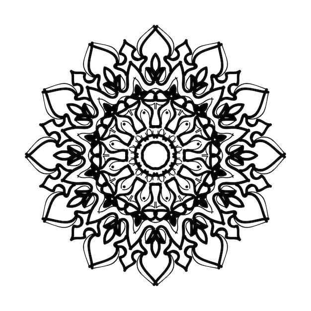 Handgezeichnete mandala-dekoration in ethnisch-orientalischem doodle-ornament