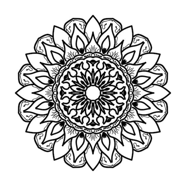 Handgezeichnete mandala-dekoration in ethnisch-orientalischem doodle-ornament