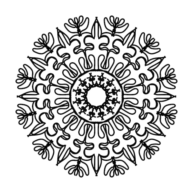 Handgezeichnete mandala-dekoration in ethnisch-orientalischem doodle-ornament