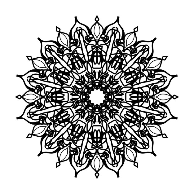 Handgezeichnete Mandala-Dekoration in ethnisch-orientalischem Doodle-Ornament