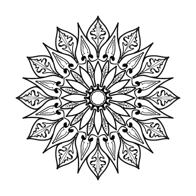 Handgezeichnete mandala-dekoration in ethnisch-orientalischem doodle-ornament