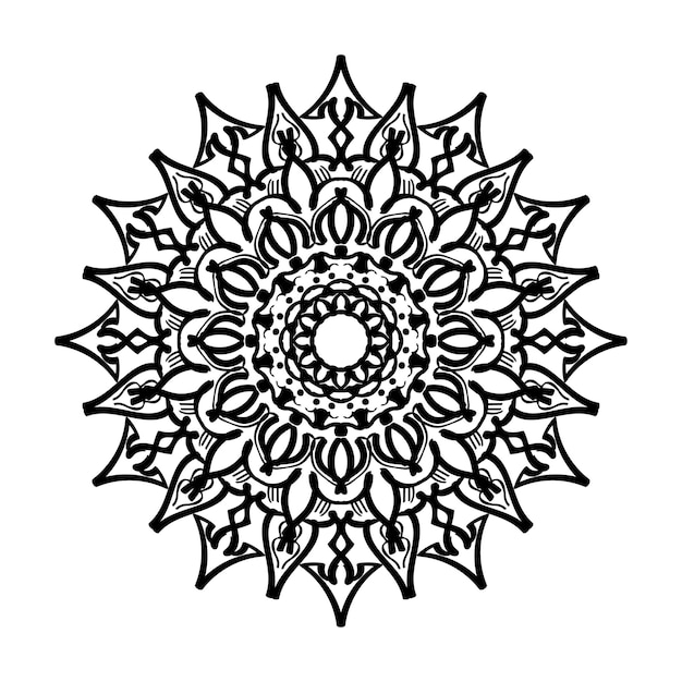 Handgezeichnete Mandala-Dekoration in ethnisch-orientalischem Doodle-Ornament