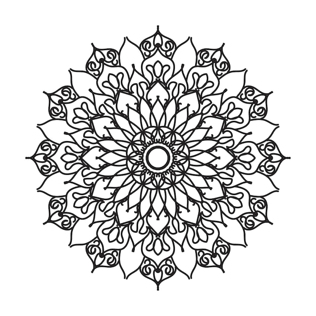 Handgezeichnete Mandala-Dekoration in ethnisch-orientalischem Doodle-Ornament