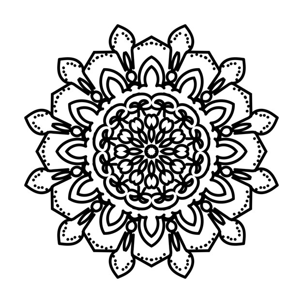 Handgezeichnete mandala-dekoration in ethnisch-orientalischem doodle-ornament