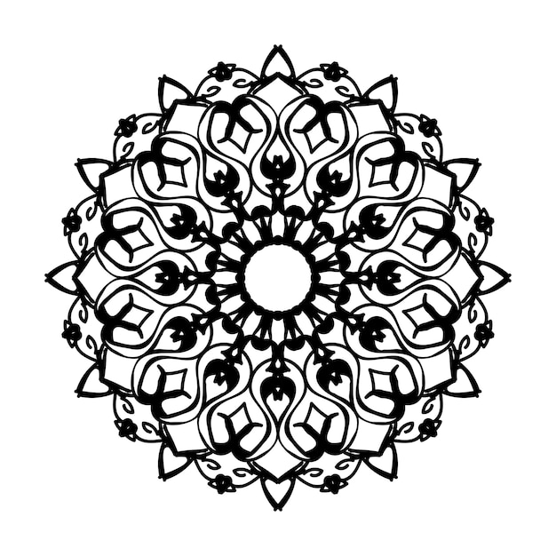 Handgezeichnete Mandala-Dekoration in ethnisch-orientalischem Doodle-Ornament