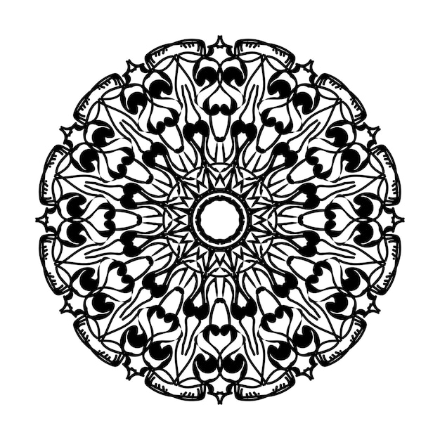 Handgezeichnete mandala-dekoration in ethnisch-orientalischem doodle-ornament