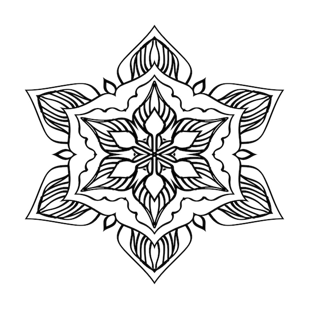 Handgezeichnete Mandala-Dekoration in ethnischen orientalischen Schrägzeichnungen