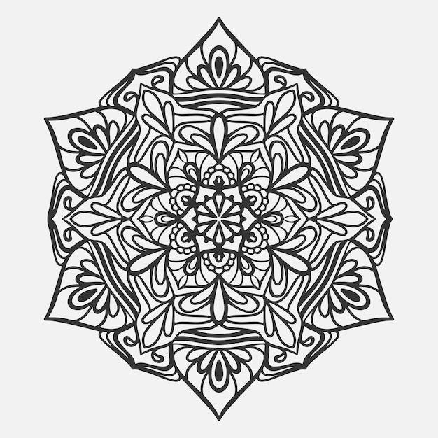 Handgezeichnete mandala-lotusblumenzeichnung 5