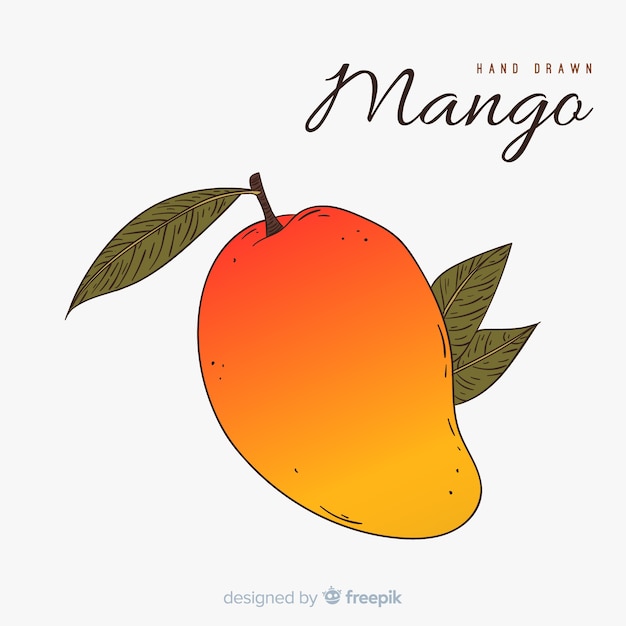 Handgezeichnete mango-illustration