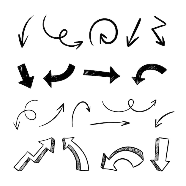 Handgezeichnete minimalistische Pfeilkollektion