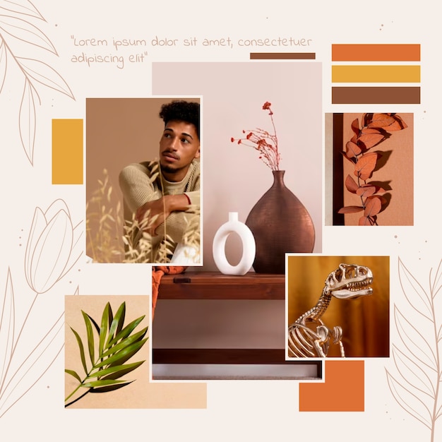 Handgezeichnete Moodboard-Vorlage