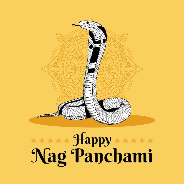 Handgezeichnete nag panchami illustrationami