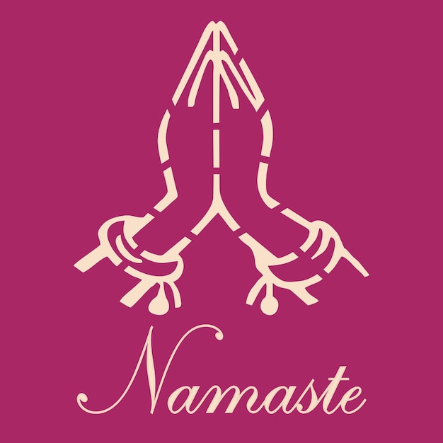 Handgezeichnete Namaste-Geste.