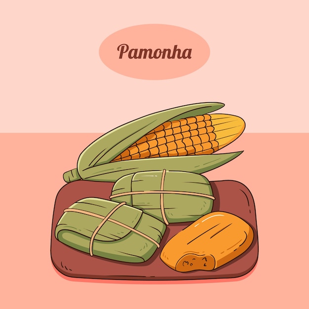 Handgezeichnete Pamonha-Illustration
