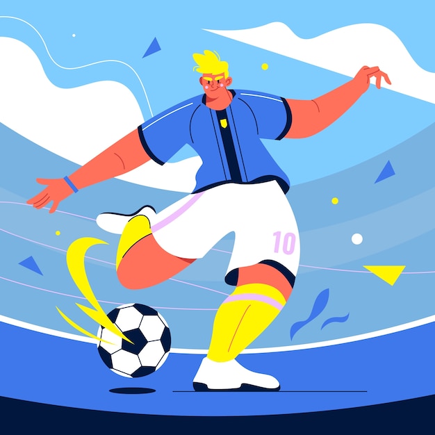 Handgezeichnete person, die sportillustration macht