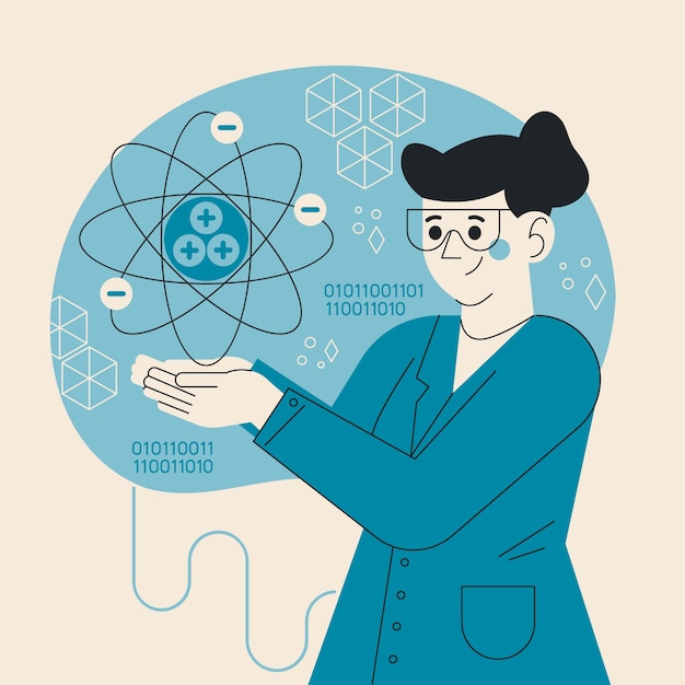 Handgezeichnete Quantenillustration