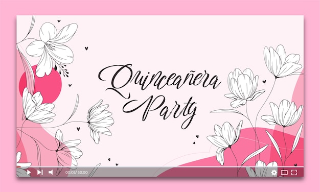 Vektor handgezeichnete quinceanera-vorlage