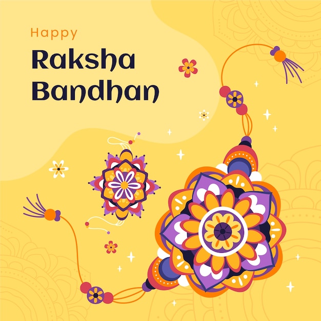 Handgezeichnete Raksha-Bandhan-Illustration mit Talisman